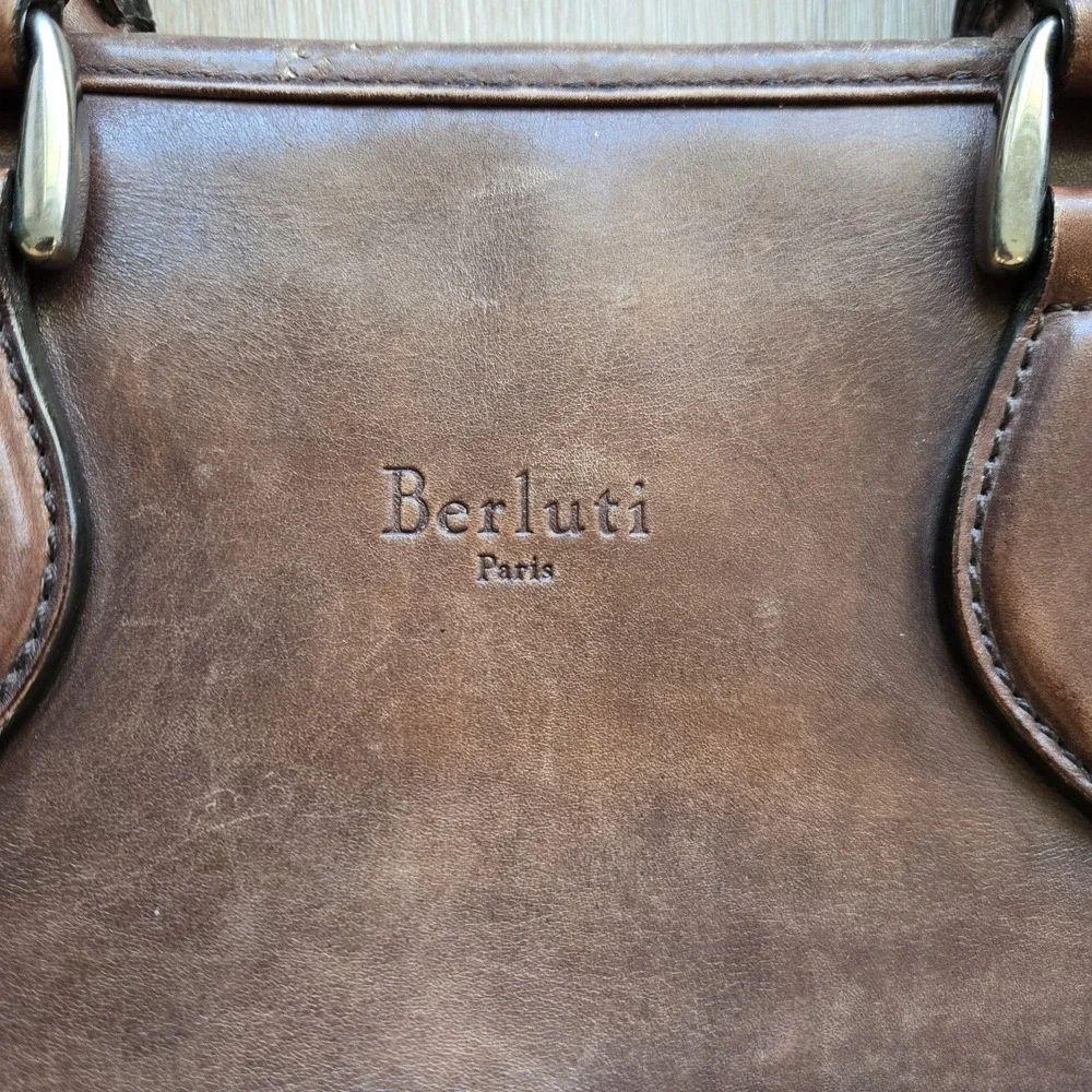 Berluti Paris Brown‎ Leather Academia Briefcase
